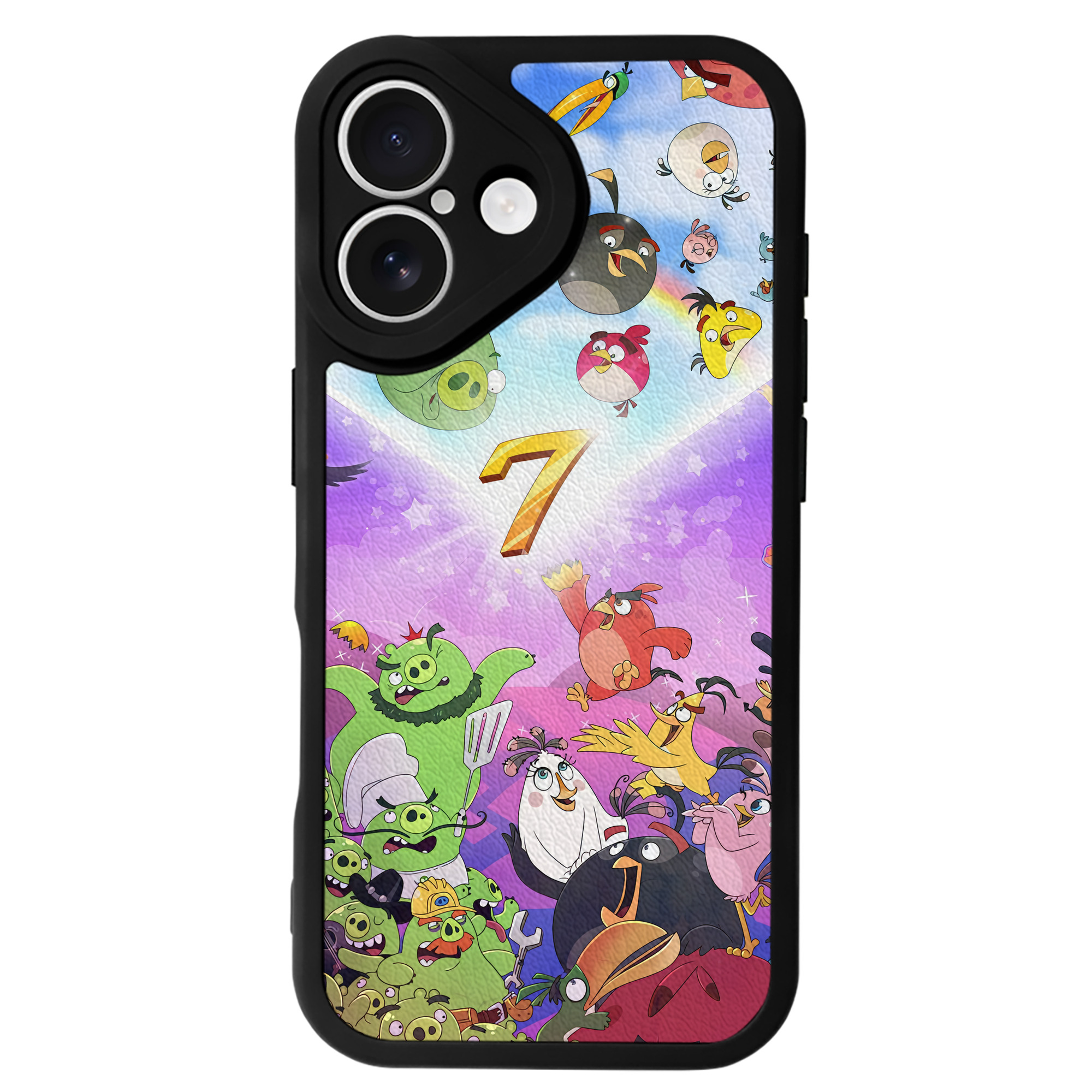 （画像用） Angry Birds アングリーバード 【iPhone 16シリーズ対応】シリコンスマホケース（レザー調） 材質：シリコン